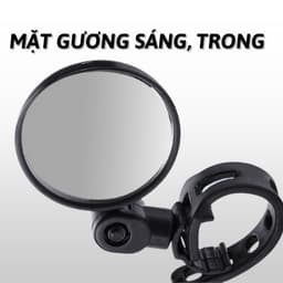 Gương xe đạp thể thao quay 360 độ linh hoạt, Kính xe đạp cổ ngắn tiện lợi gắn ghi đông GX01 5