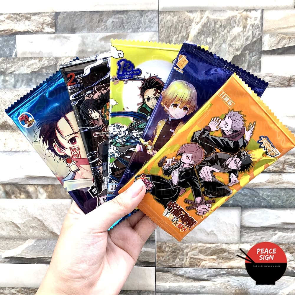 (MUA 1 TẶNG 1) Set card JUJUTSU KAISEN, KIMETSU NO YAIBA thẻ nhân phẩm Chú Thuật Hồi Chiến gacha anime chibi