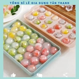 Khay làm đá viên tròn khuôn thạch bi nhựa tròn làm hoa quả 33 viên an toàn sức khỏe GIA DỤNG VĨNH NGÂN 7