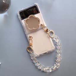 [CÓ SẴN] Ốp chống sốc Samsung Z Flip 4 - Z Flip 3 - Flip3 - FLIP4 hoa gương viền đính đá kèm dây đeo acrylic dễ thương 3