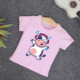 Áo Thun In Hình Bò Sữa Cho Bé Trai Bé Gái Cực Cute 2