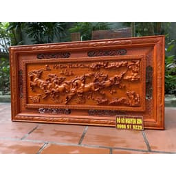 Tranh Mã Đáo Thành Công Gỗ Hương sơn pu cao cấp 6