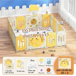 [Tặng thảm, bóng] Quây cũi gấp gọn hình khủng long, nhựa nguyên sinh HDPE an toàn cho bé, nội thất đẹp cho ngôi nhà bạn 1