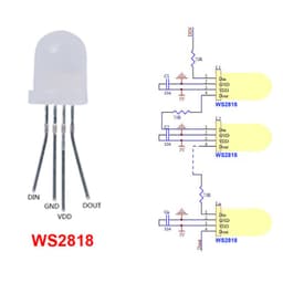 10 HẠT LED MŨ RƠM FULL MÀU  ARGB F5 F8 IC TÍCH HỢP BÊN TRONG HẠT LED 6
