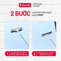 Cây lau kính thông minh, gạt chùi kính đa năng, cán tăng giảm chiều dài Parroti Shiny - SN01 3