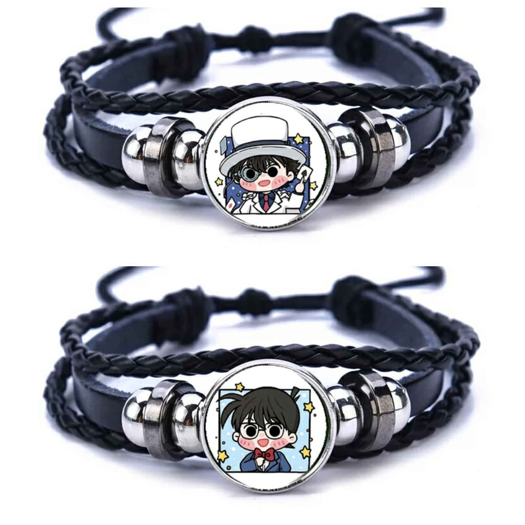 (mua 1 tặng 1) Vòng tay da lộn in hình nhân vật CONAN KAITO KID Thám tử lừng danh anime chibi tiện lợi xinh xắn