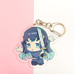 (mua 1 tặng 1) ( Mica trong acrylic) Móc khóa DEMON SLAYER KIMETSU NO YAIBA VER CẦM KIẾM in hình anime chibi 2