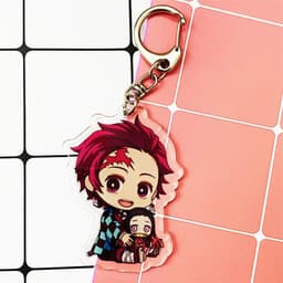 (mua 1 tặng 1) ( Mica trong acrylic ) Móc khóa Kimetsu no Yaiba Thanh gươm diệt quỷ Tanjiro anime chibi 4
