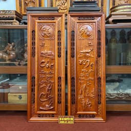 Bộ Tranh Chữ Câu Đối Cha Mẹ 37*107 gỗ hương treo tường 4