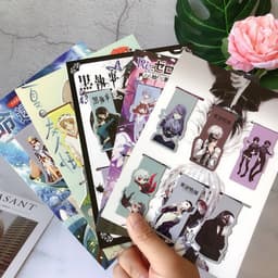 Bookmark anime bảng 6 tấm mẫu 2 hộp ảnh tập ảnh đánh dấu sách kẹp sách tiện ích dụng cụ học tập 36 tấm anime chibi 1