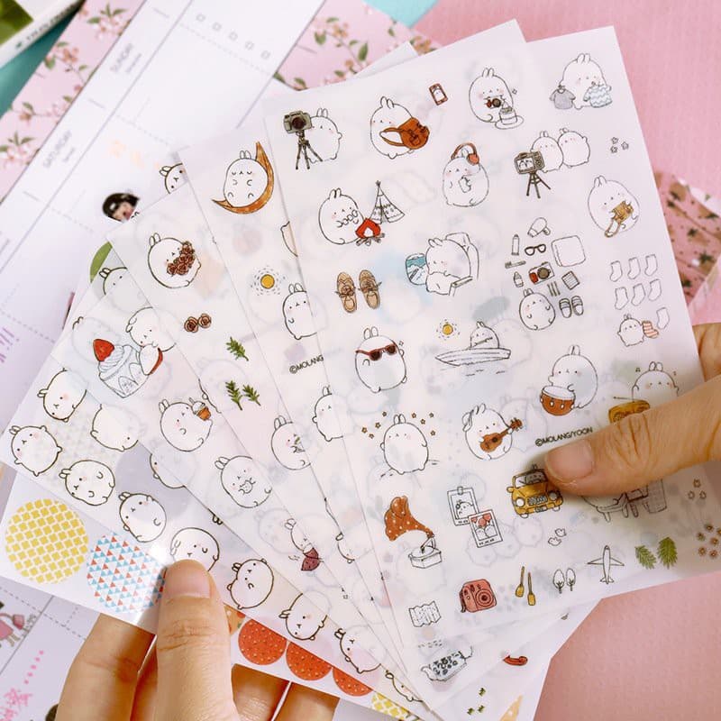 Ảnh dán sticker Molang anime