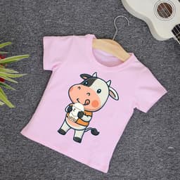 Áo Thun In Hình Bò Sữa Cho Bé Trai Bé Gái Cực Cute 6