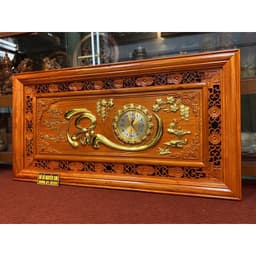 Tranh Đồng hồ chữ tâm:dát vàng loại 1 4