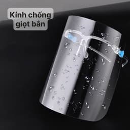 Bộ sản phẩm phòng dịch - kính chống giọt bắn + khẩu trang vải 8