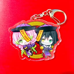 (mua 1 tặng 1) ( Mica ) Móc khóa KIMETSU NO YAIBA THANH GƯƠM DIỆT QUỶ ver Couple Cương Thi anime chibi đáng yêu 3