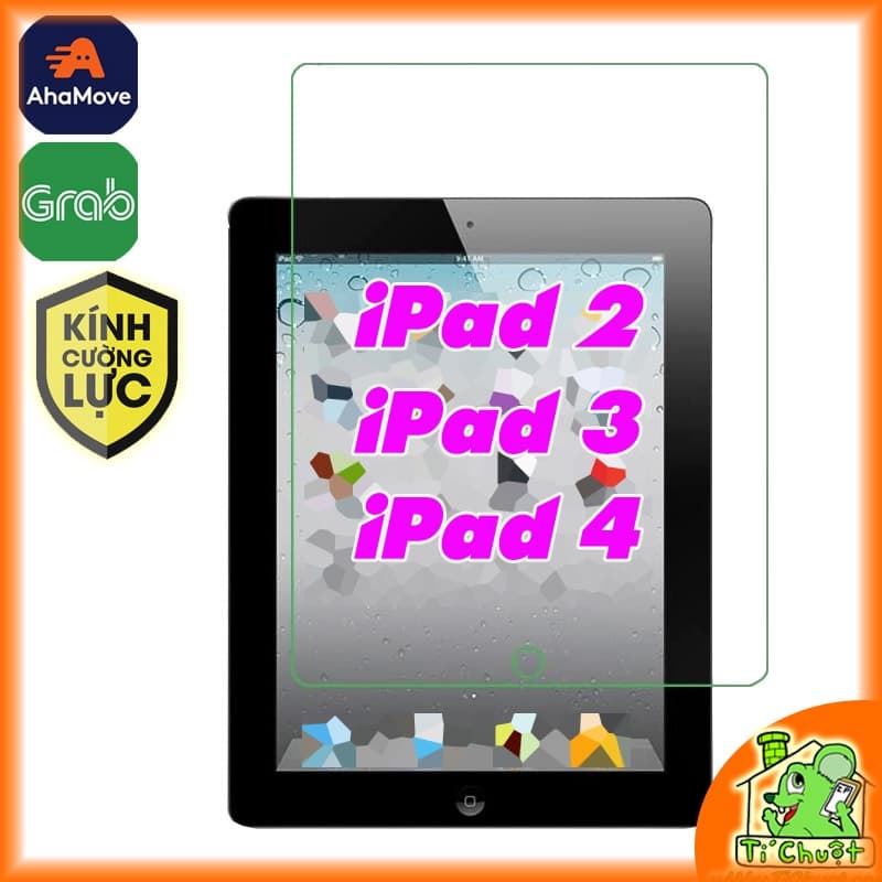 Kính CL iPad 2/ 3/ 4 Cường Lực 9H Trong Suốt Mài Cạnh 2.5D