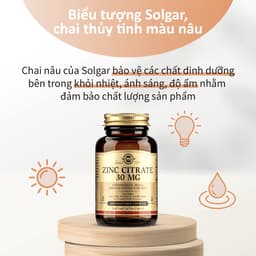 [Hàng cty full va.t]  Viên Uống Solgar Zinc Kẽm Citrate 30Mg -  Bổ Sung Kẽm Chăm Sóc Sức Khỏe Phái Nam [Lọ 100 Viên] 7