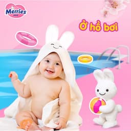 KHĂN CHOÀNG TẮM SỢI TRE KHÁNG KHUẨN HÌNH THỎ ĐÁNG YÊU (72X120) - QUÀ TẶNG MERRIES 4