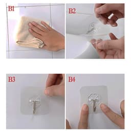 Móc Dán Tường Siêu Dính Trong Suốt Chịu Lực Tốt Treo Tường Chắc Chắn 5x5 cm 3