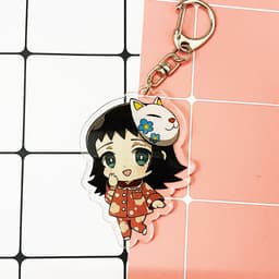 (mua 1 tặng 1) ( Mica trong acrylic ) Móc khóa Kimetsu no Yaiba Thanh gươm diệt quỷ ver mặc đồ ngủ anime chibi 2