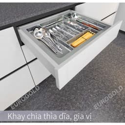 Khay chia nhựa Eurogold, Khay chia ngăn kéo tủ bếp, Khay nhựa đựng thìa, dĩa BẾP CHÂU ÂU 1