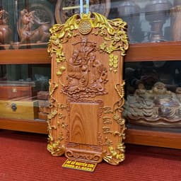 Đốc Lịch Gỗ Hương Đá ,40*70, liền khối , dát vàng 4