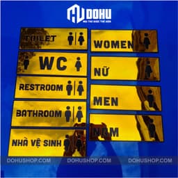 9 Mẫu bảng toilet WC Gương Vàng dán cửa nhà vệ sinh 25x9cm - sang trọng, đẳng cấp 3