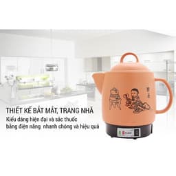 Ấm Sắc Thuốc Điện Fujika Chất Liệu Gốm Sứ Bát Tràng Chịu Nhiệt Cao Cấp Dung Tích 3 Lít 3