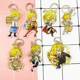 (mua 1 tặng 1) Móc khóa mica in hình anime One Piece Đảo Hải Tặc Sanji hình in 2 mặt 1