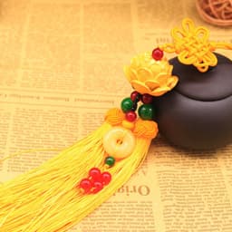 Khánh Hoa Sen dây treo liên hoa gắn đồng điếu may mắn bình an treo trang trí ô tô 5