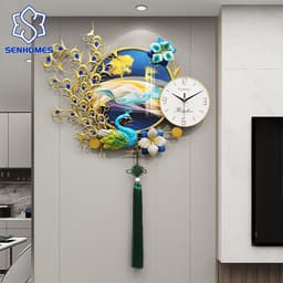 Đồng Hồ Chim Công Treo Tường Trang Trí Nghệ Thuật Cao Cấp , Đồng Hồ Treo Tường Chim Công Trang Trí Nội Thất Sang Trọng 2