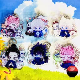 (mua 1 tặng 1) (Mica trong acrylic) Móc khóa JUJUTSU KAISEN ver TAI THÚ PET anime chibi Chú Thuật Hồi Chiến 1
