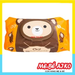 [Combo 3 gói] Khăn Ướt Khăn Mùi Cao Cấp Agi 100 tờ/bịch Hình Con Gấu 2