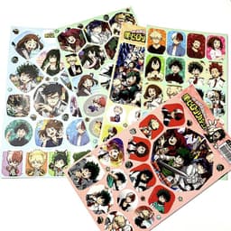 Ảnh dán 12 tấm sticker Boku no Hero Academia Học viện anh in hình anime chibi 1