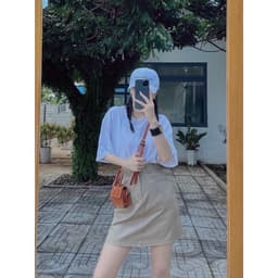 Chân Váy kaki nữ bassic form A lưng cao có quần trong m506 6