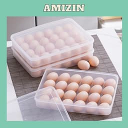 Hộp đựng trứng gà vịt tiện dụng AMIZIN Hộp đựng trứng 24 quả trong tủ lạnh bảo quản lâu 1