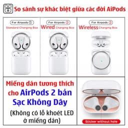 Dán decal kim loại 18K chống bụi AirPods 1/2 2