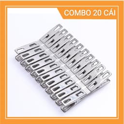 Combo 20 Kẹp Inox Phơi Quần Áo, Chăn Mền Bền Chắc 4x2cm 5