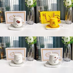 [XẢ KHO] Cốc Hâm Nóng đồ uống kèm đế điện, Bộ ly sứ kèm đế điện hâm nóng trà, cafe, hâm sữa - VS466 1