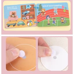 Học liệu bóc dán Montessori 10 trang cho bé, đồ chơi bảng bận rộn quiet book tiếng Anh 7