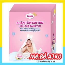 KHĂN CHOÀNG TẮM SỢI TRE KHÁNG KHUẨN HÌNH THỎ ĐÁNG YÊU (72X120) - QUÀ TẶNG MERRIES 3
