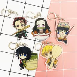 (mua 1 tặng 1) ( Mica ) Móc khóa Kimetsu no Yaiba Thanh gươm diệt quỷ ver ăn quà tặng dễ thương anime chibi 1