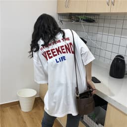 Áo thun tay lỡ nữ HY KOREA Weekend DC281 freesize phông form rộng dáng Unisex - mặc cặp, nhóm, lớp. 5