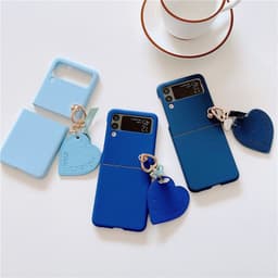 [CÓ SẴN] Ốp Samsung Z Flip 3 - ZFlip 3 - ZFlip3 5G màu pastel ngọt ngào kèm bộ charm treo tim dễ thương cute 5