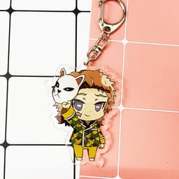 (mua 1 tặng 1) ( Mica trong acrylic ) Móc khóa Kimetsu no Yaiba Thanh gươm diệt quỷ ver mặc đồ ngủ anime chibi 4