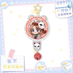 (mua 1 tặng 1) ( LỤC LẠC ) Móc khóa KIMETSU NO YAIBA Thanh Gươm Diệt Quỷ Tai Thú mica trong acrylic anime chibi M2 5