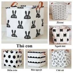 Giỏ vải VUÔNG đựng đồ đa năng, sọt vải để quần áo vải bố chống thấm nước 1