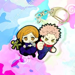 (mua 1 tặng 1) ( Mica trong acrylic ) Móc khóa JUJUTSU KAISEN Chú Thuật Hồi Chiến ver VIỀN ĐEN anime chibi xinh xắn 3