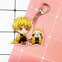 Mua 1 tặng 1 ( Mica trong acrylic ) Móc khóa Kimetsu no Yaiba Thanh gươm diệt quỷ Zenitsu anime chibi 2