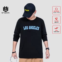 Áo thun nam nữ tay dài form rộng unisex hàn quốc HY KOREA In Hình Los Angeles 234. 1